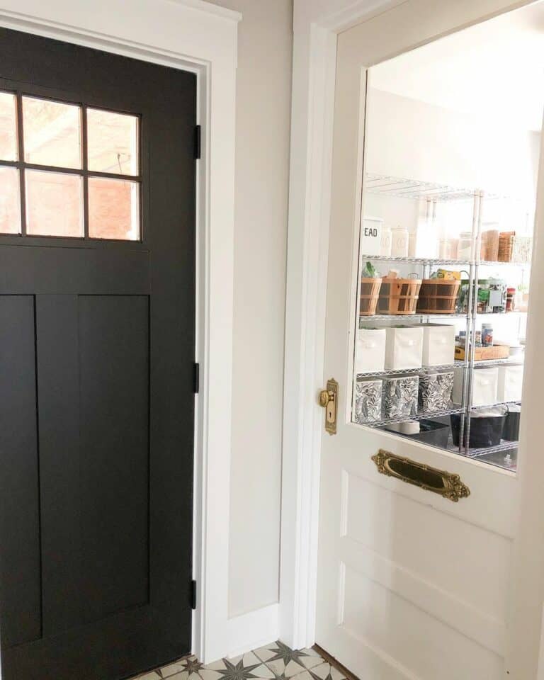 White Pantry Door with an Antique Mail Slot