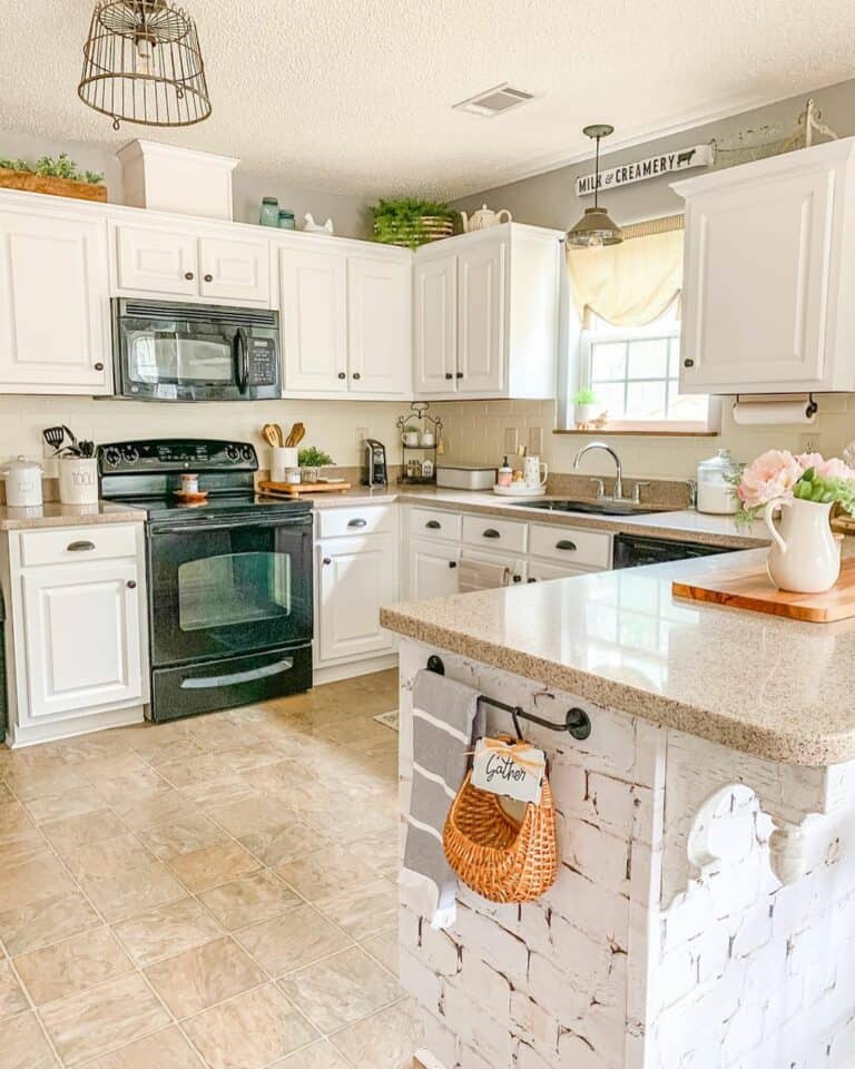 White Raised Panel Kitchen Cabinets