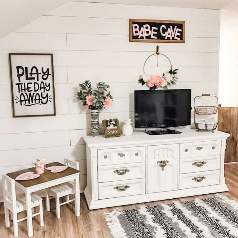 White Shiplap Playroom Ideas