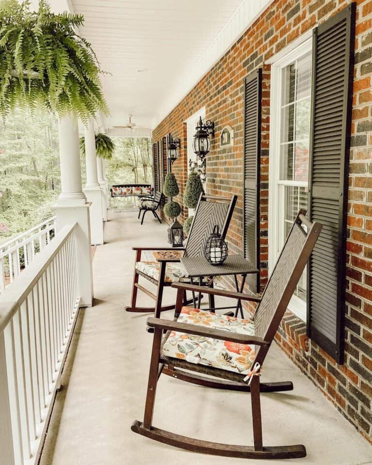 White Spindle Railing for Farmhouse Front Porch