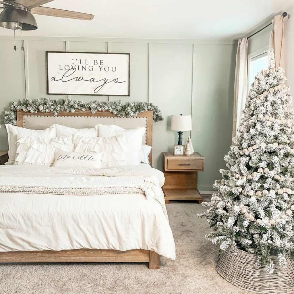 White Tree in a Paneled Bedroom