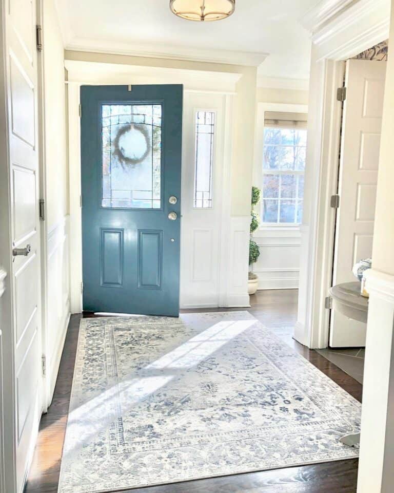 White Trim for Teal Front Door