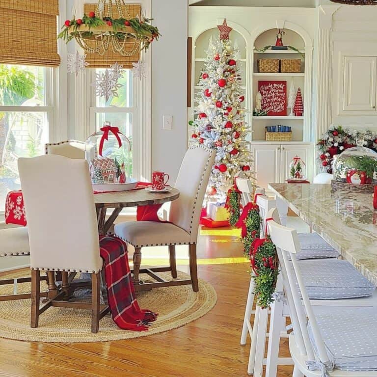 White and Red Kitchen Christmas Décor