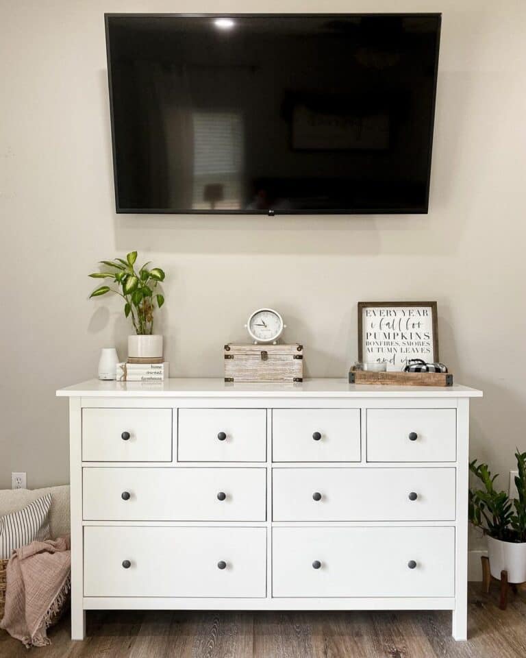 White and Tan Chest of Drawers Accessories