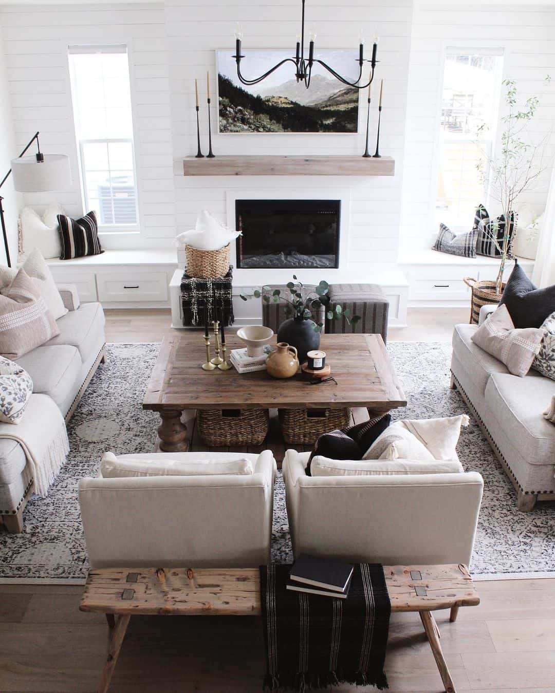 Window Benches Around Platformed Fireplace Soul & Lane