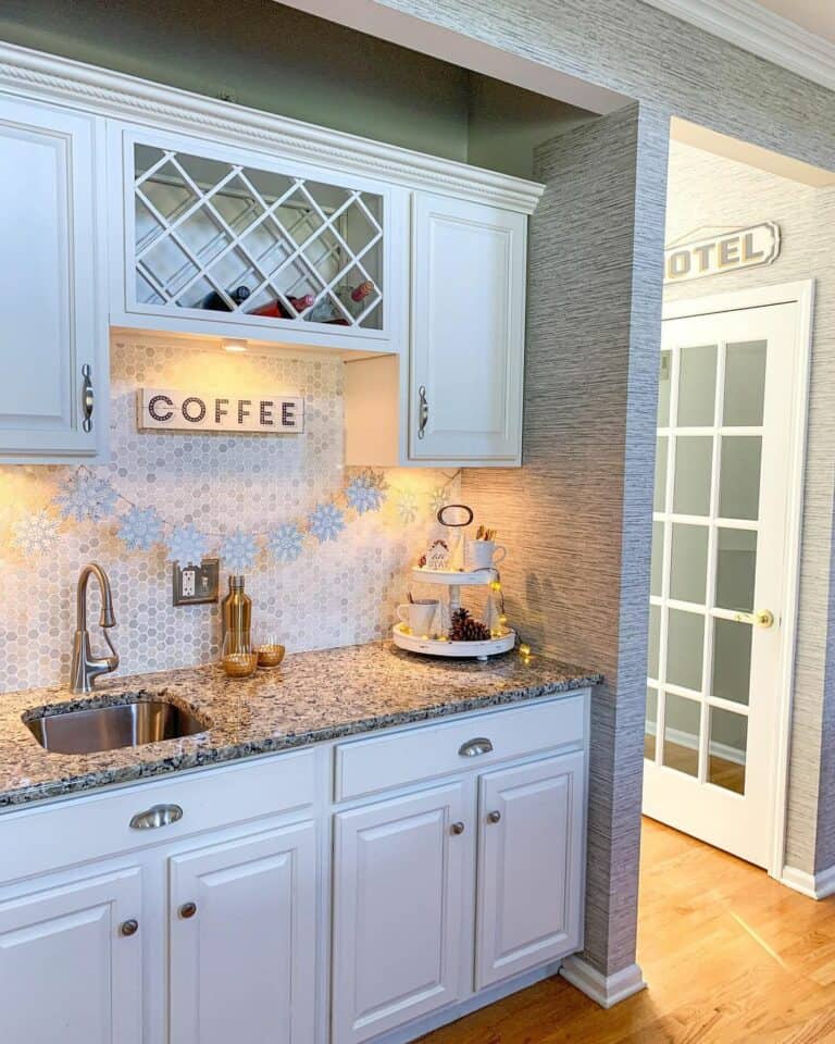Winter Coffee Bar With Tiered Tray Décor