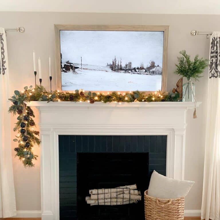 Winter Scene on a White Mantel