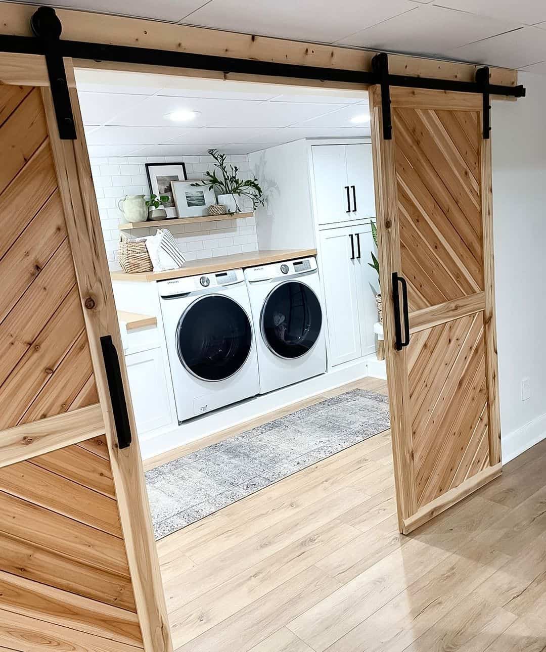 Wood Floating Shelf in Laundry Room Soul & Lane