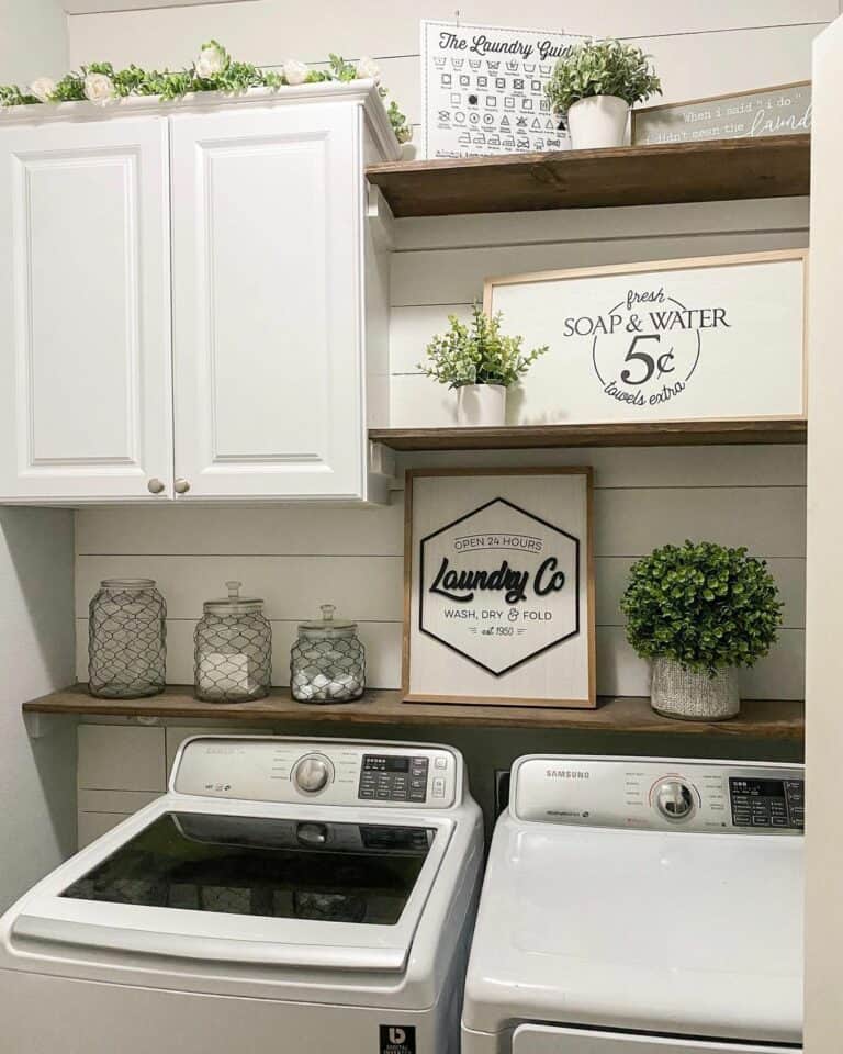 Wood Frame Laundry Room Signs