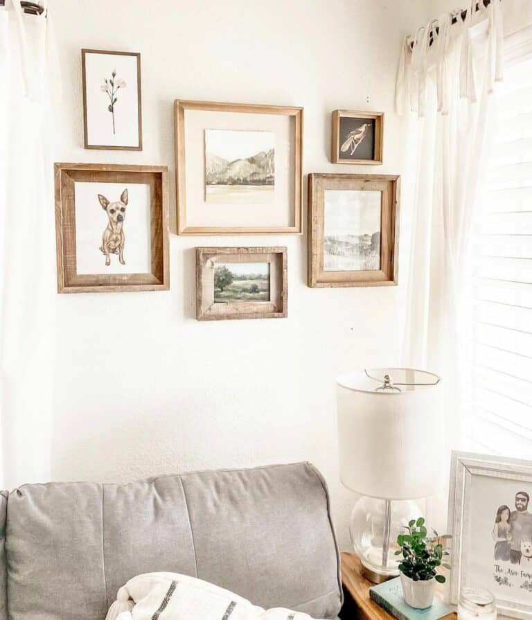 Wood Frames Create a Gallery Wall