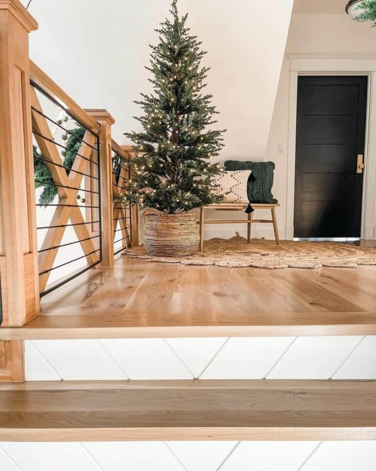 Wood Loft Christmas Tree with Basket Collar