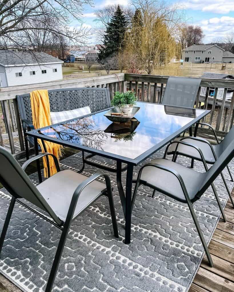 Wood Patio with Outdoor Furniture