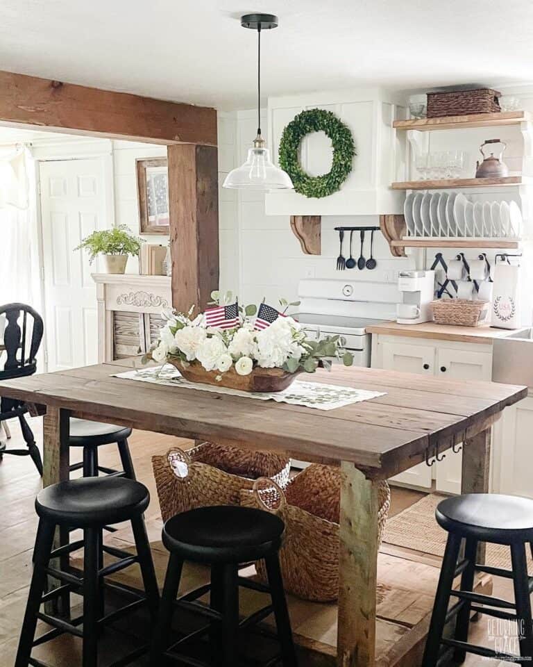 Wood and White Cozy Kitchen