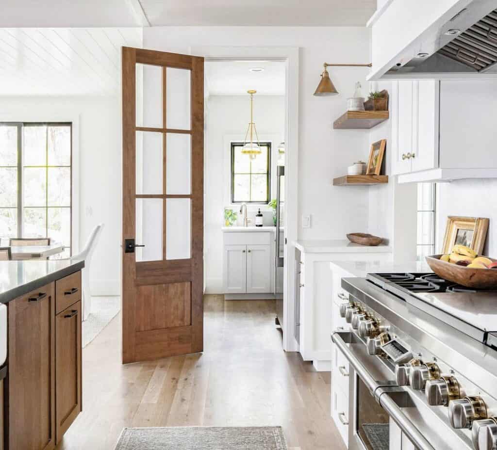 Wooden Pantry Door with Glass Panes Soul & Lane