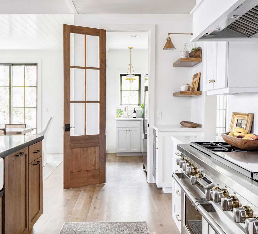 Wooden Pantry Door with Glass Panes Soul & Lane
