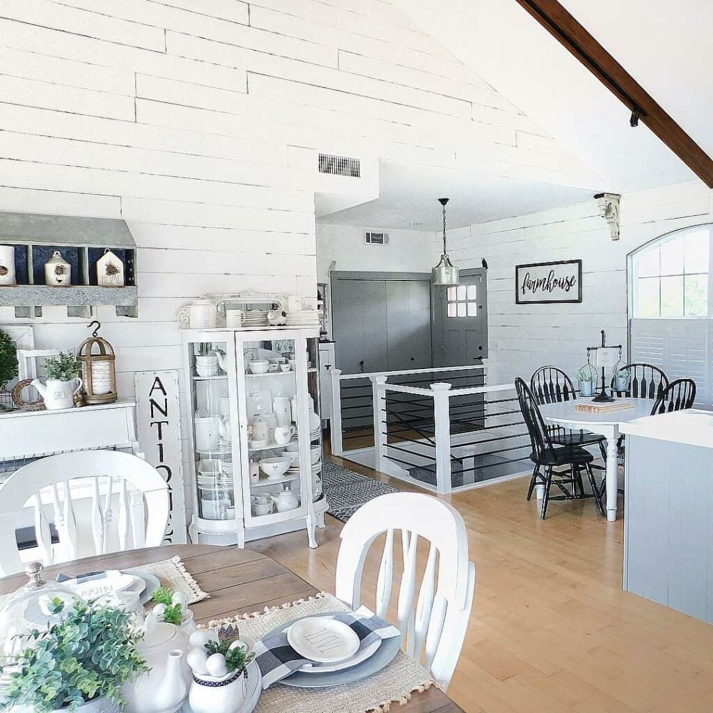 All White Kitchen With Shiplap Paneling