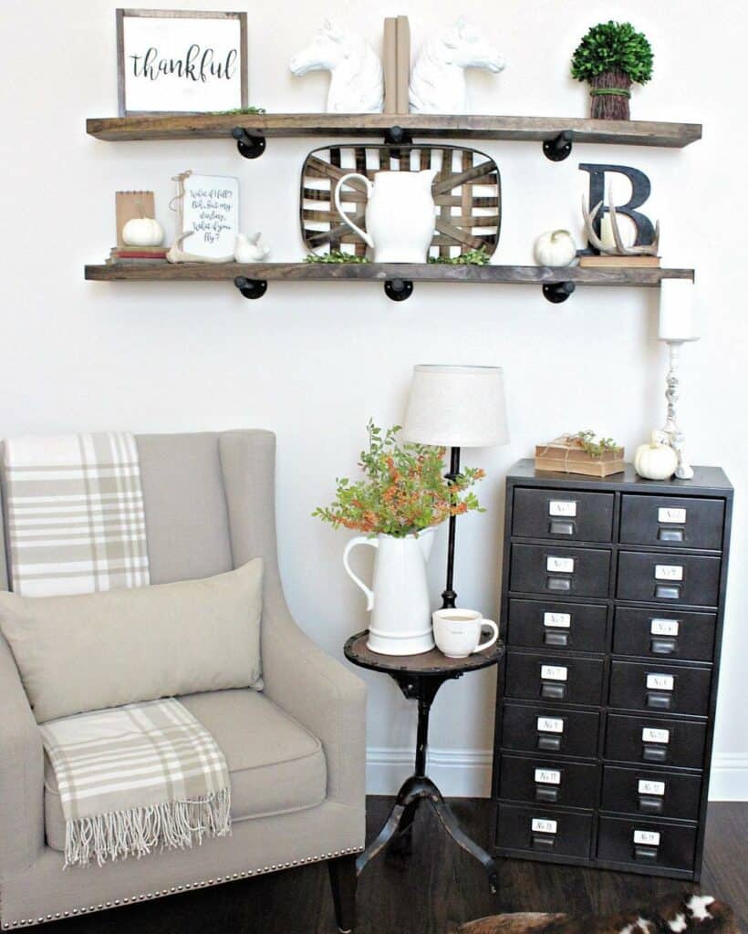 Antique Black Card Catalog Cabinet