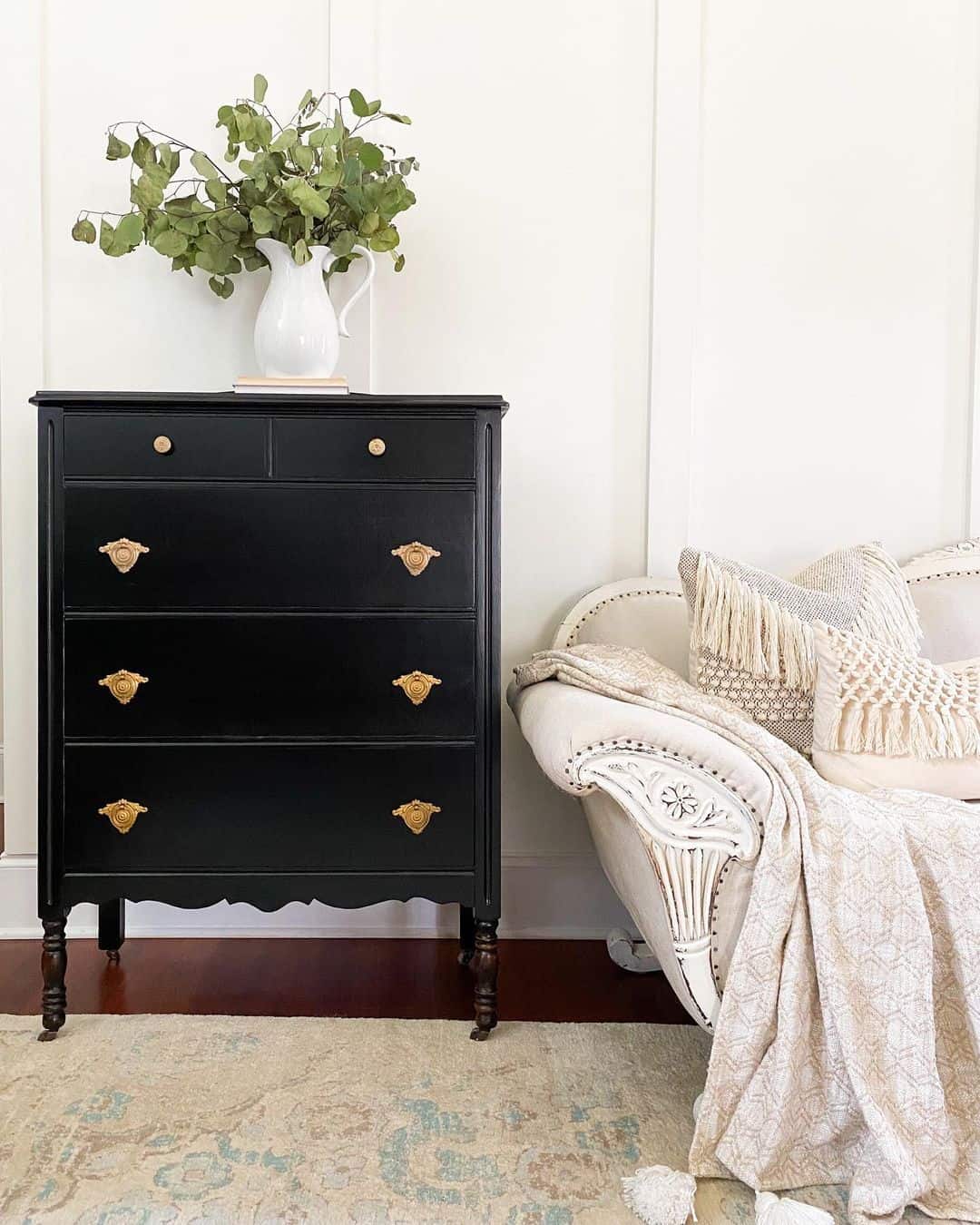 Antique Black Dresser with Gold Hardware Soul & Lane