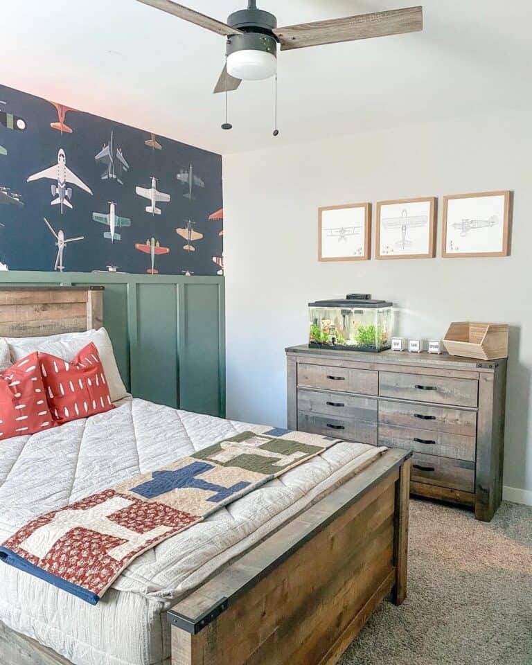 Aviation Wallpaper in Child’s Bedroom