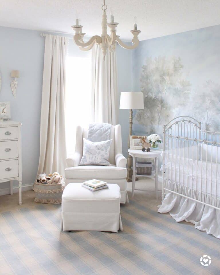 Baby's Room Wallpaper and White Furniture