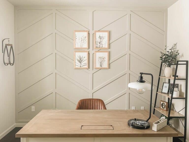 Beautiful Office Space with Chevron Feature Wall