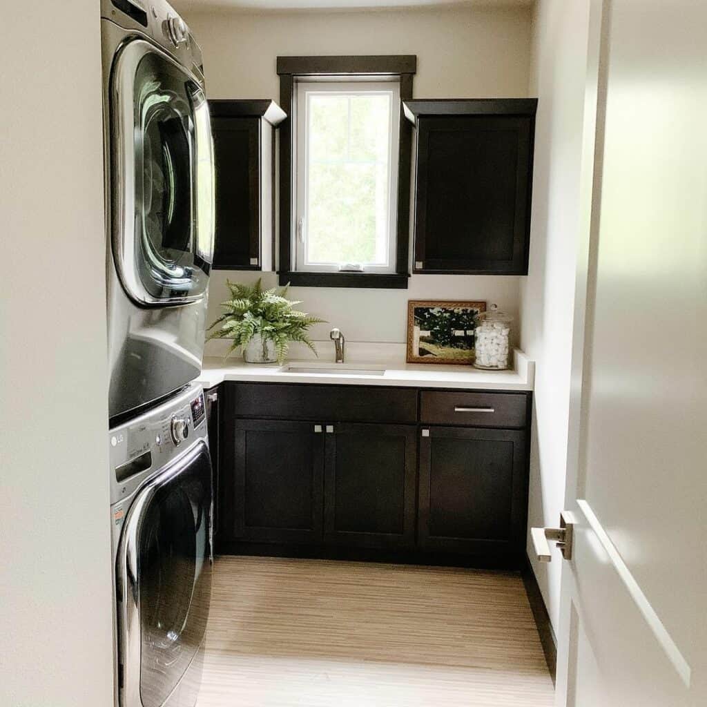 Beautiful Stackable Laundry Room Idea