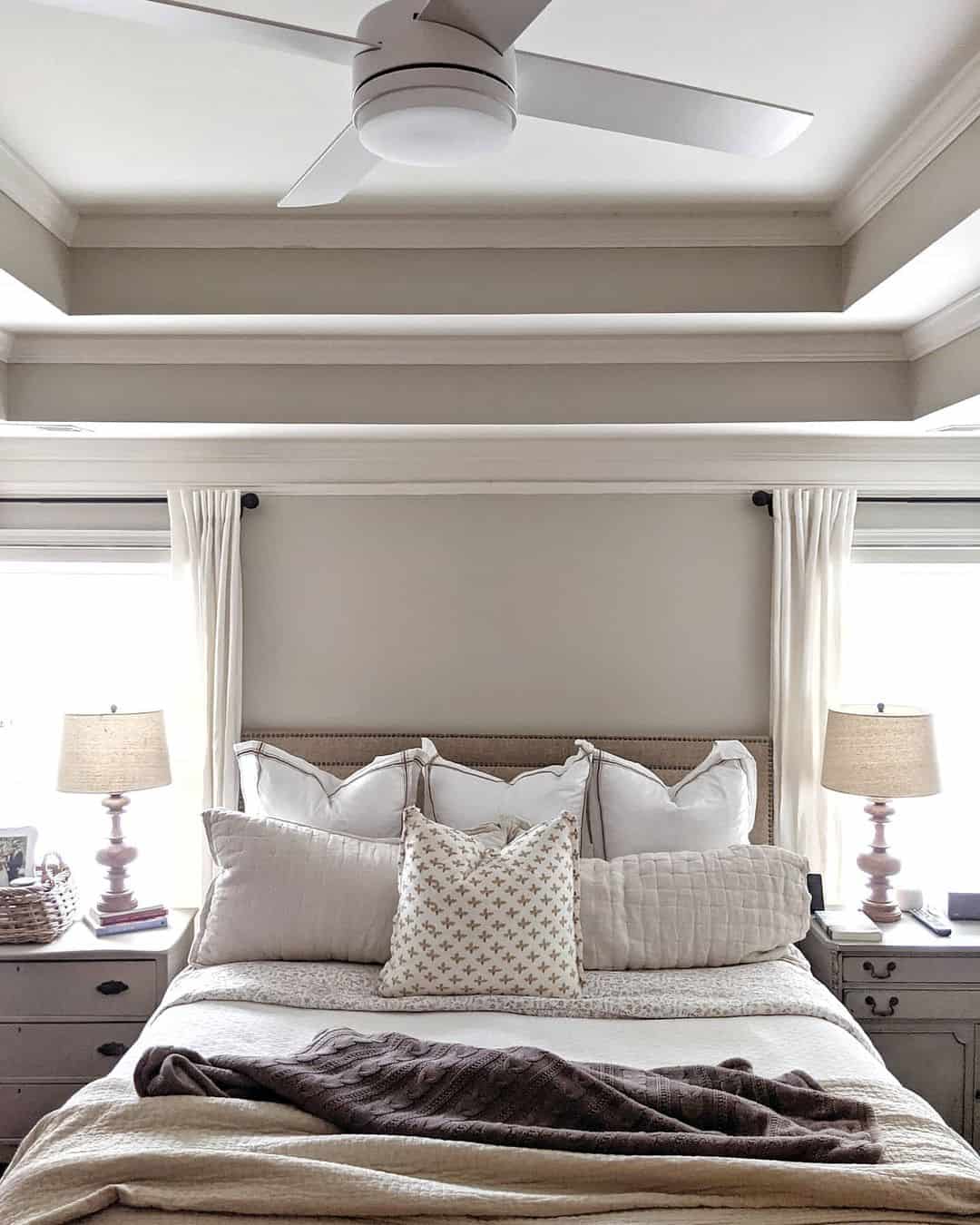Beige and White Bedroom Ceiling Design Soul & Lane