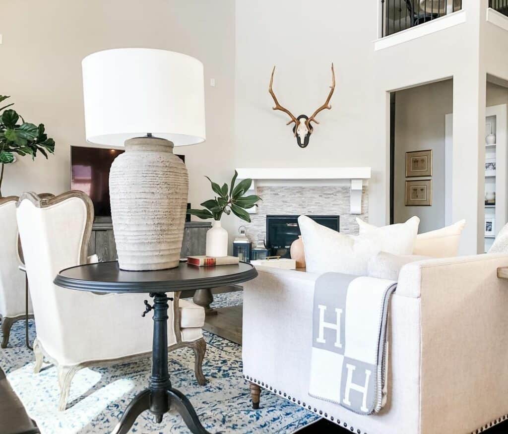 Beige and White Lamps for Living Room