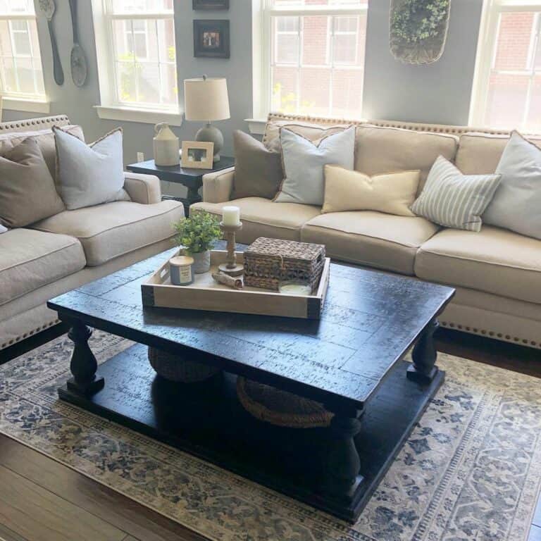 Black End Table with Matching Coffee Table