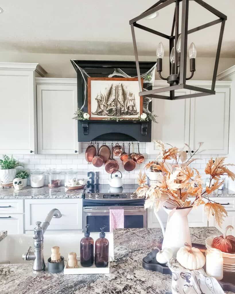 Black Range Hood Showcases Halloween Décor