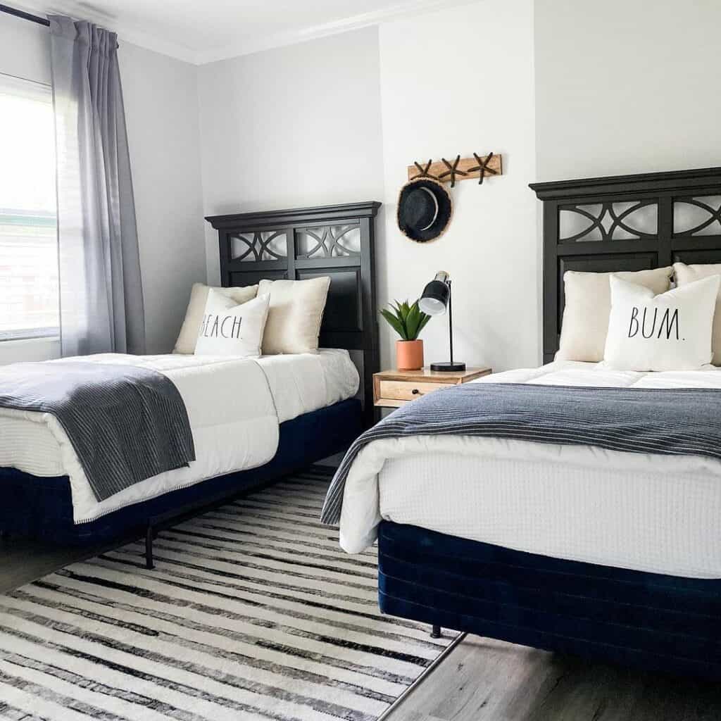 Black Twin Beds with Beach Bedding Soul & Lane