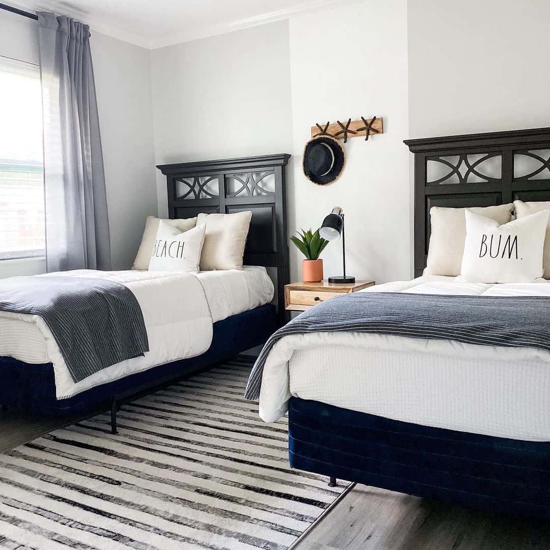 Black Twin Beds with Beach Bedding - Soul & Lane
