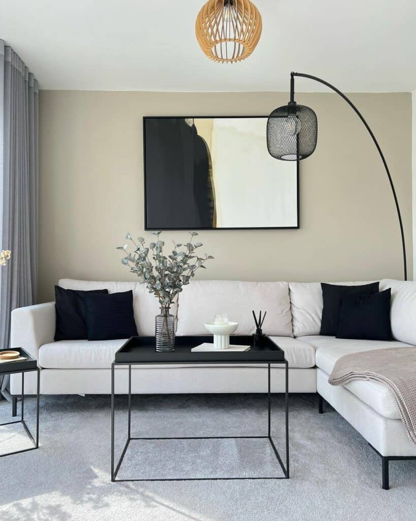 Black and Beige Modern Living Room