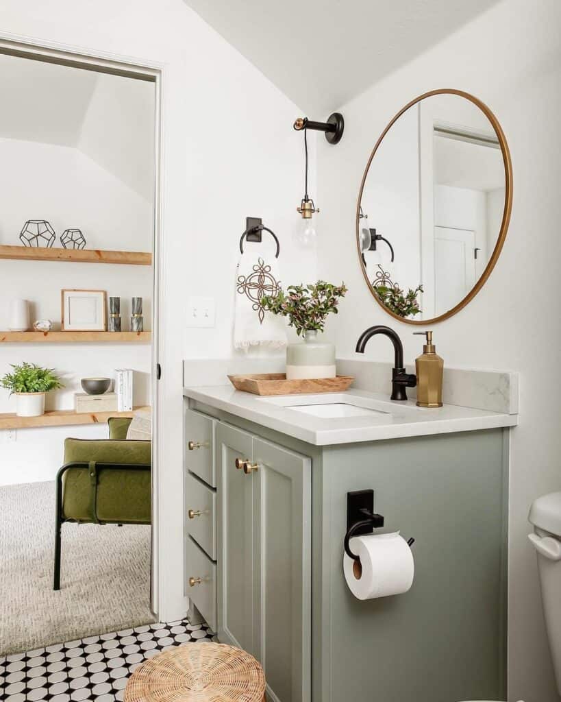 Black and Gold Light Fixture for Bathroom Vanity