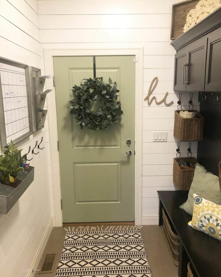 Black and Green Small Mudroom