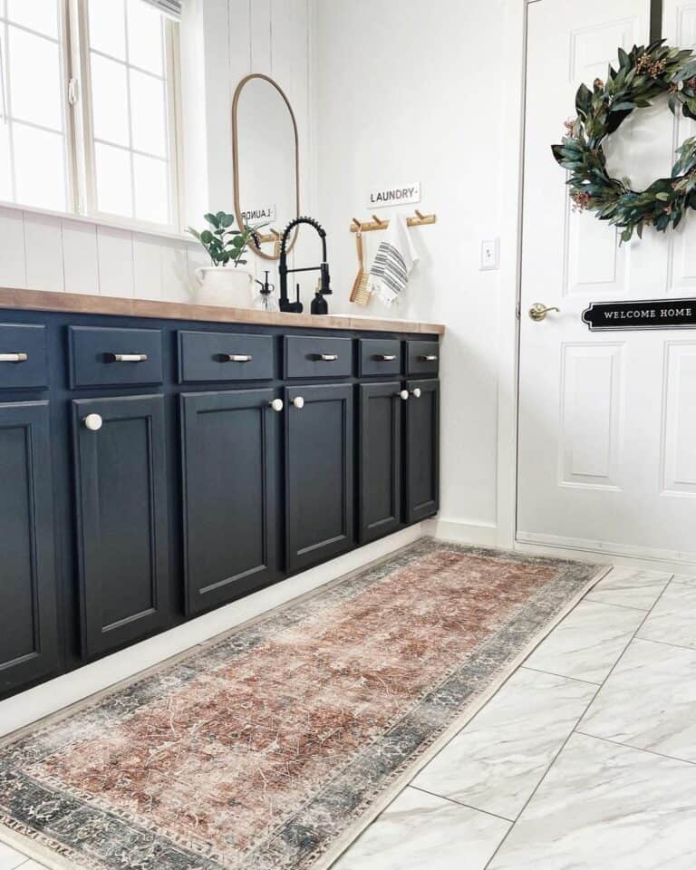 Black and Silver Laundry Room Cabinets