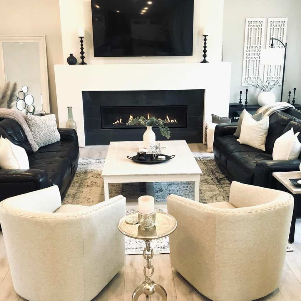 Black and White Accent Chairs for Living Room Ideas