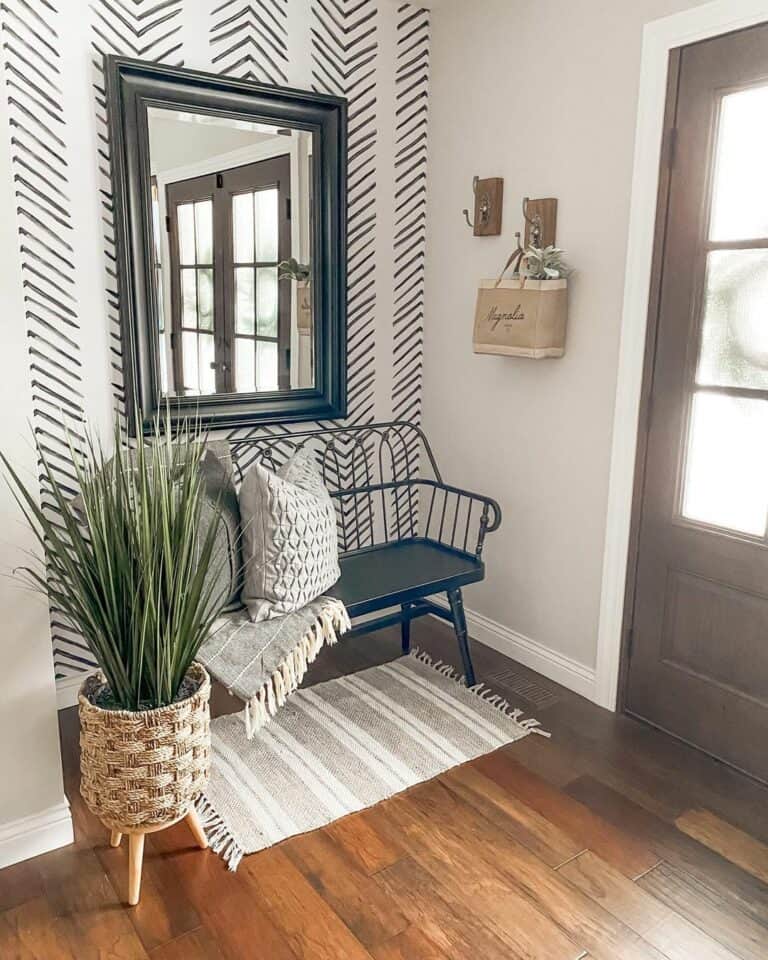 Black and White Entryway Wallpaper Wall