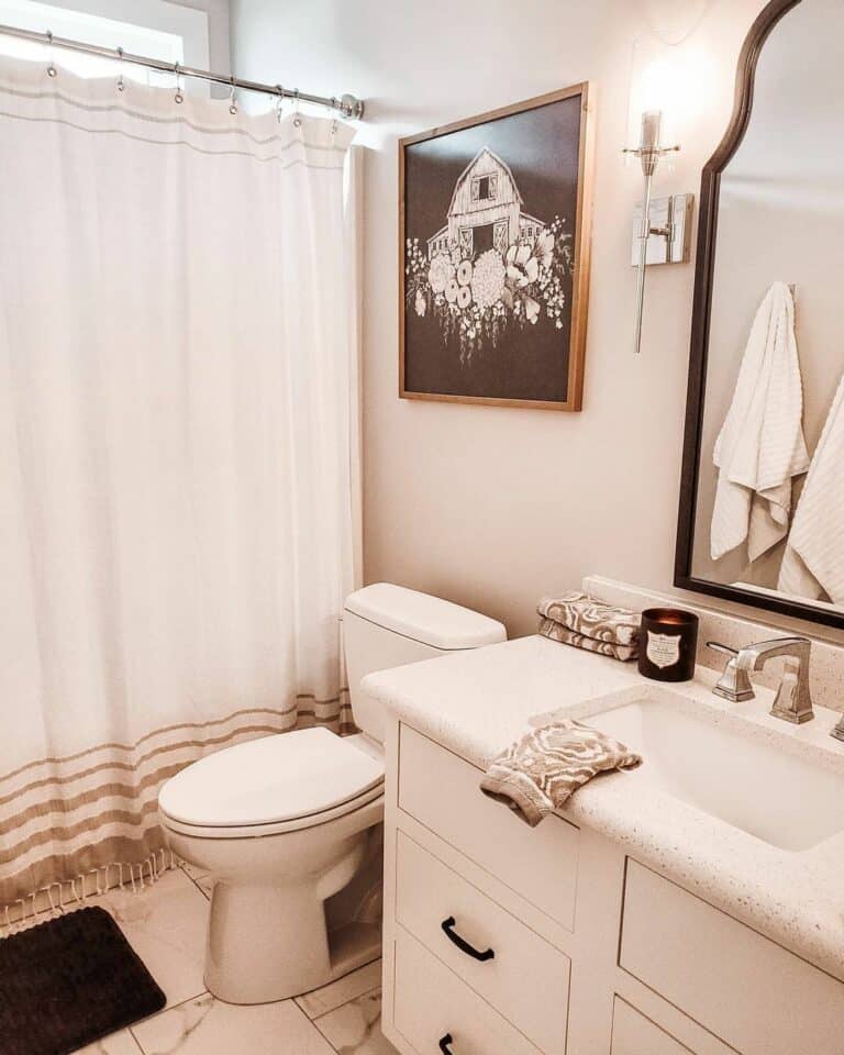 Black and White Farmhouse Bathroom