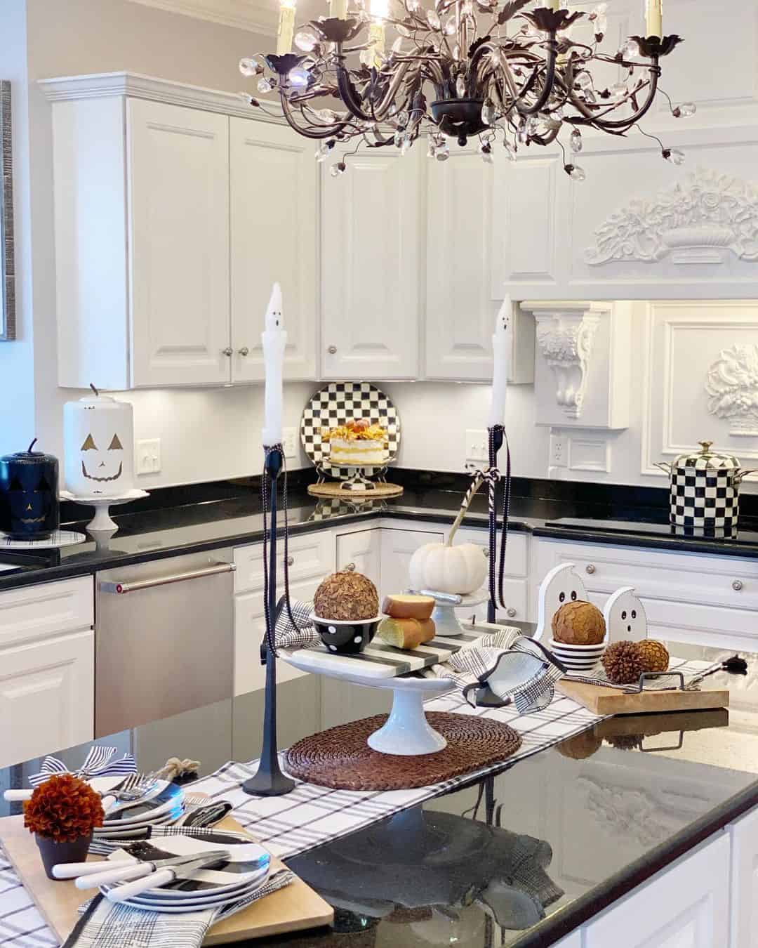 Black and White kitchen set, rustic farmhouse kitchen.