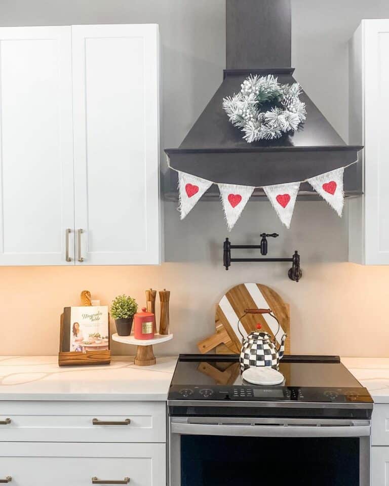 Black and White Modern Kitchen With Wood Décor