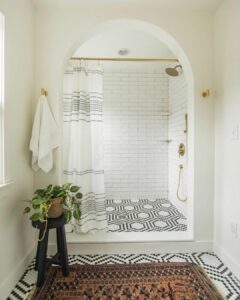 Black and White Mosaic Modern Shower Ideas