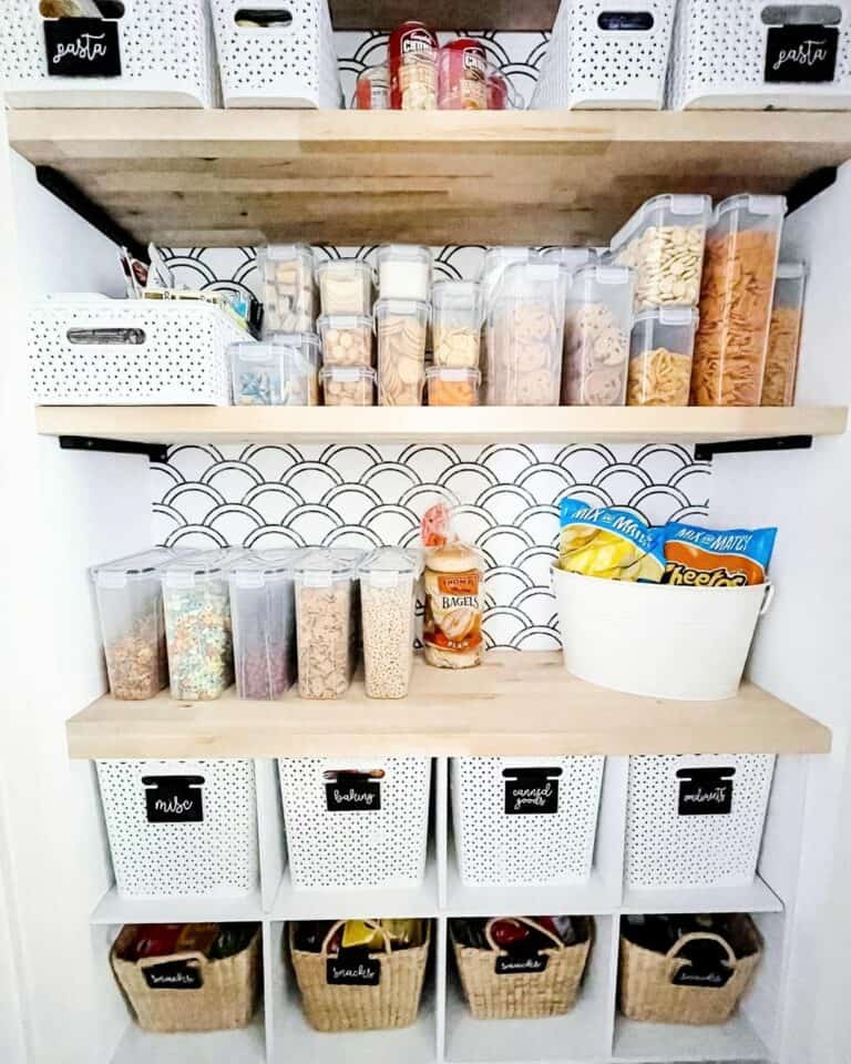 Black and White Pantry Wallpaper