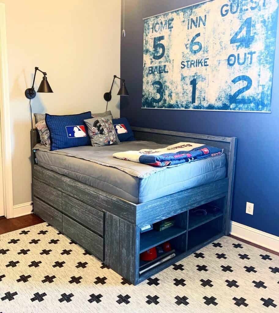 Blue and Gray Baseball Bedroom Ideas for Boys