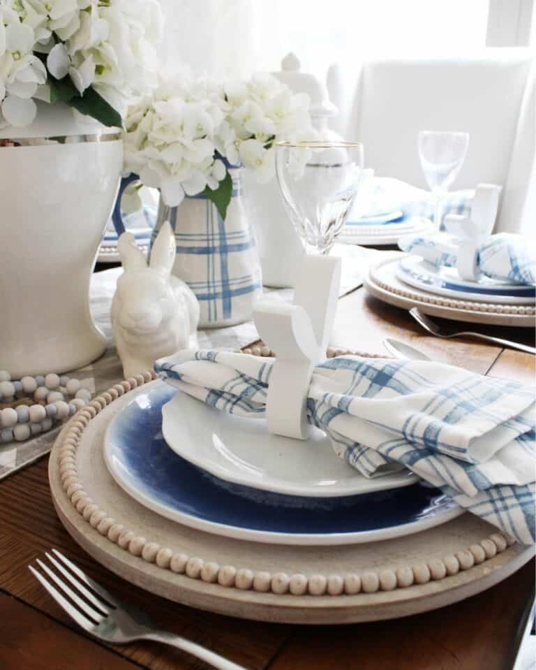 Blue and White Easter Table