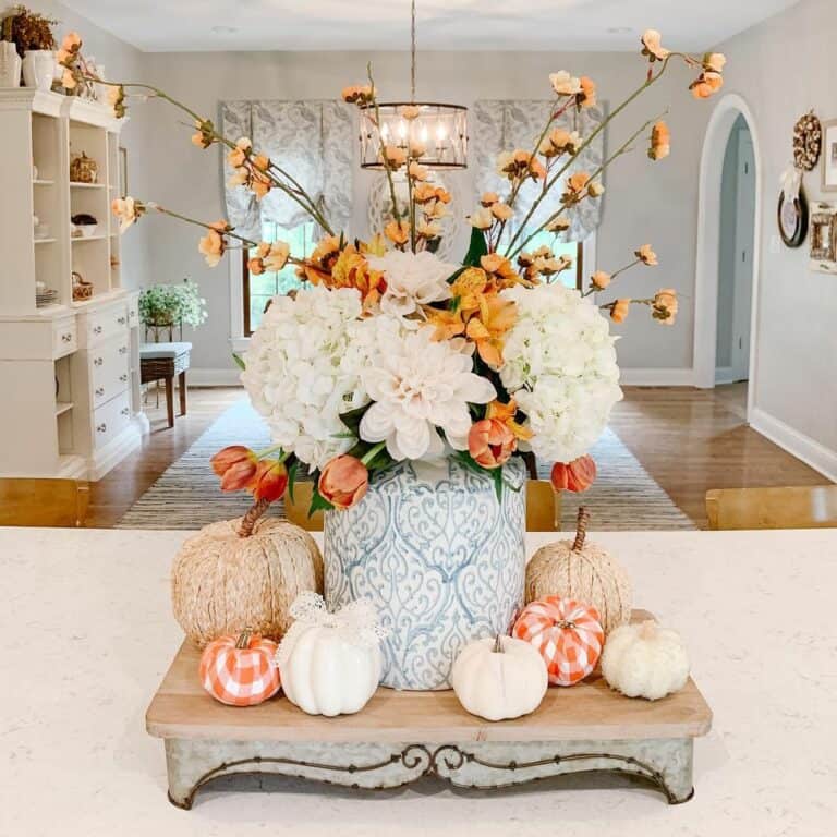 Blue and White Fall Décor