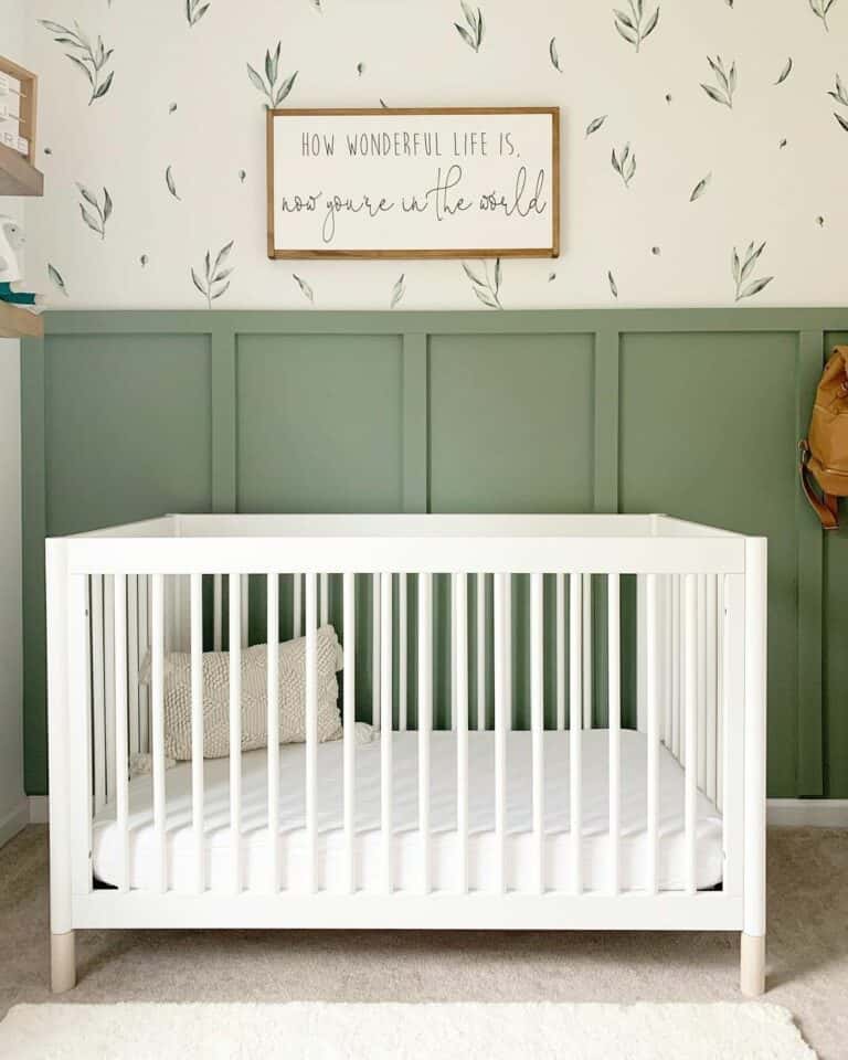 Board and Batten Wall Behind White Crib