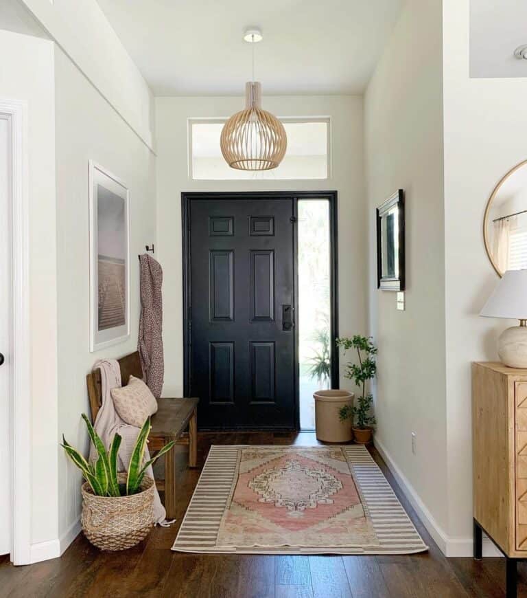 Bohemian Décor for Modern Entryway With Pendant Lighting