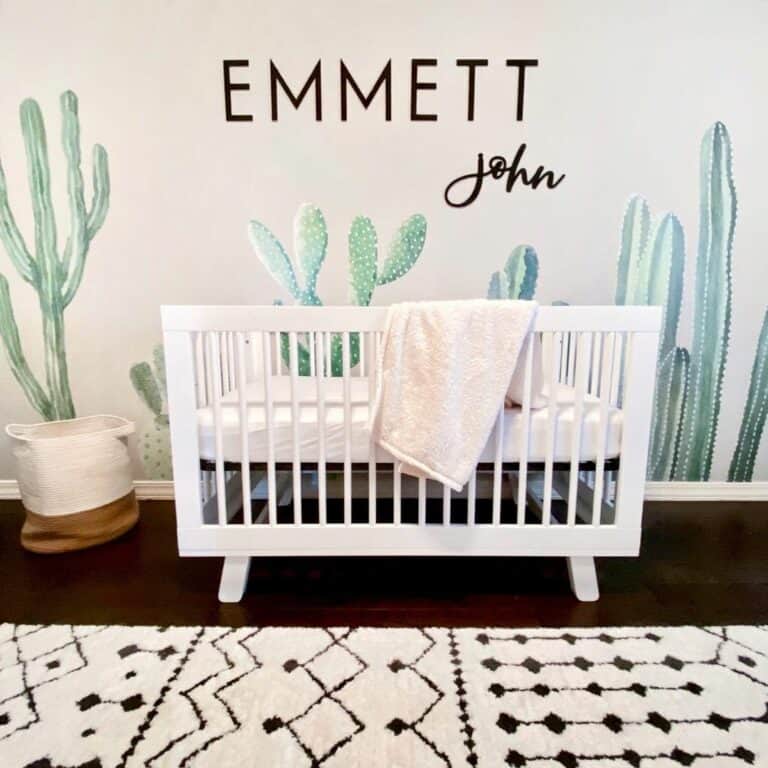 Bohemian Themed Nursery with Accent Wall
