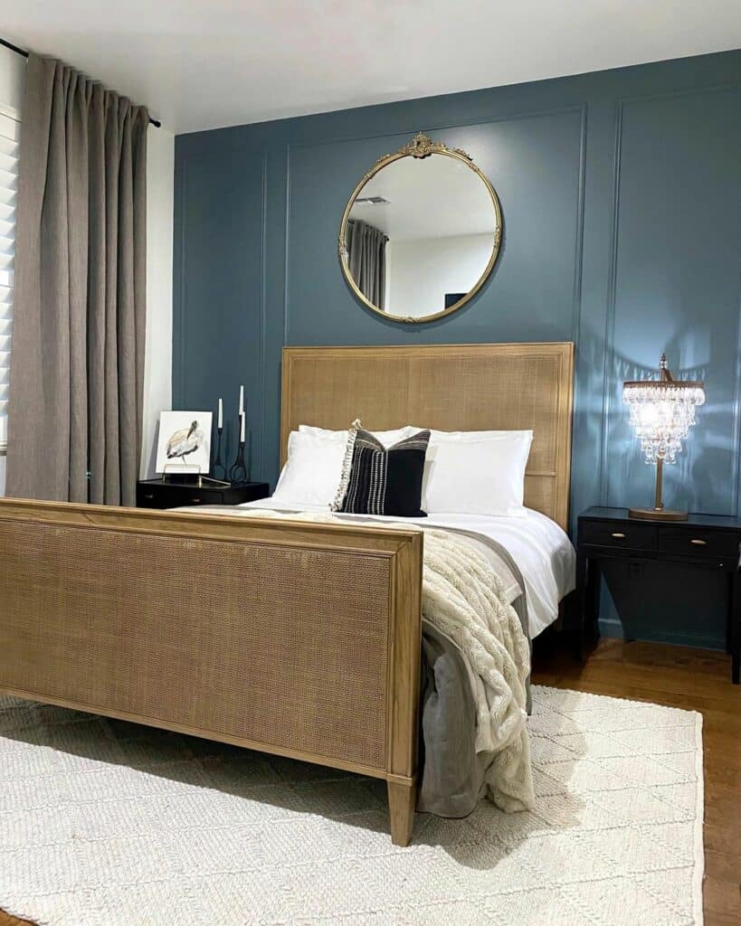 Bold and Elegant Navy Blue Bedroom
